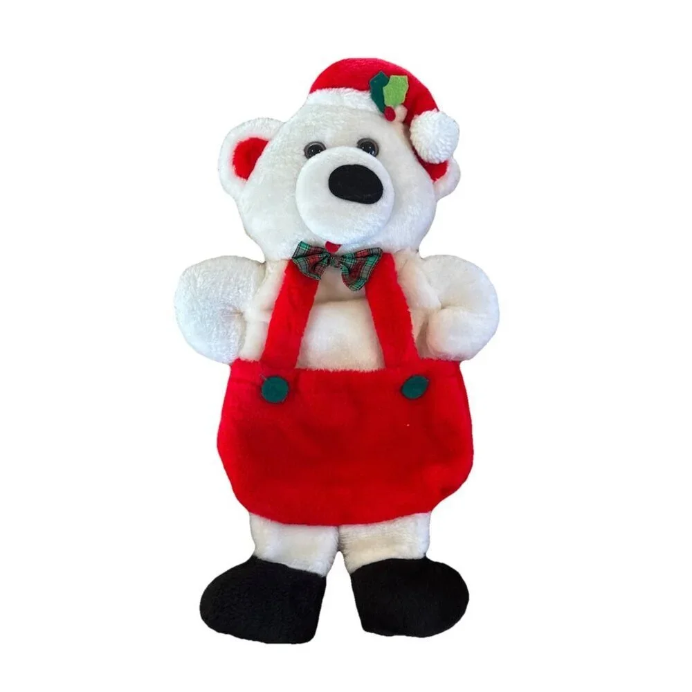 1985 Rennoc Santa’s Best 3D White Teddy Bear Plush Christmas Stocking 21